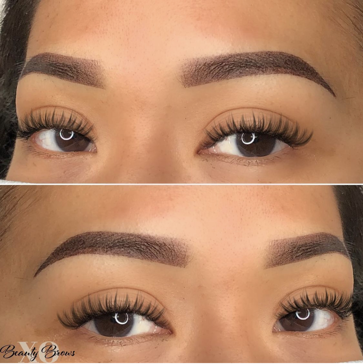 ombre microbladed combination semi-permanent tattoo brows